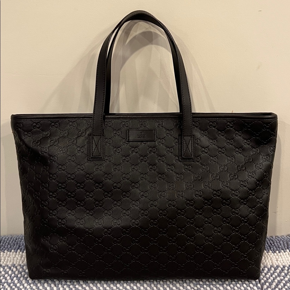 Gucci Dark Chocolate Leather Embossed Bag